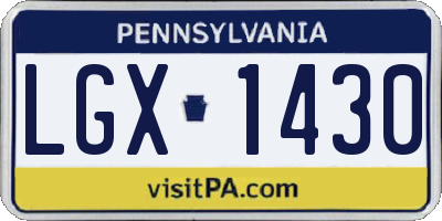 PA license plate LGX1430