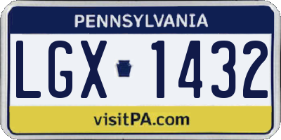 PA license plate LGX1432
