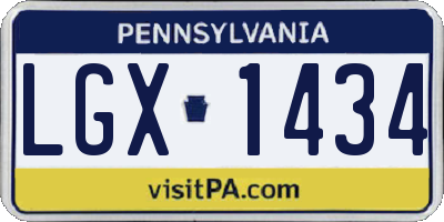 PA license plate LGX1434