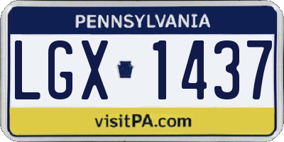 PA license plate LGX1437