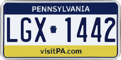 PA license plate LGX1442