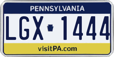 PA license plate LGX1444