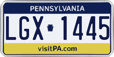 PA license plate LGX1445