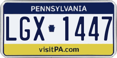 PA license plate LGX1447