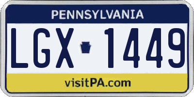 PA license plate LGX1449