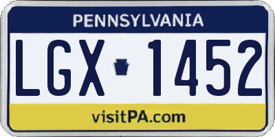 PA license plate LGX1452
