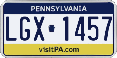PA license plate LGX1457