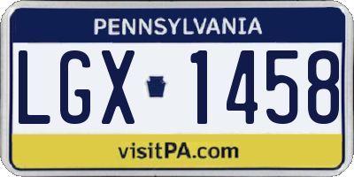 PA license plate LGX1458
