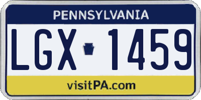 PA license plate LGX1459