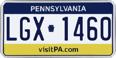 PA license plate LGX1460