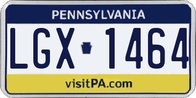 PA license plate LGX1464