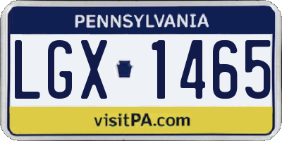 PA license plate LGX1465