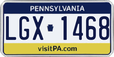 PA license plate LGX1468