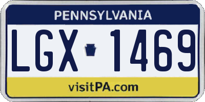 PA license plate LGX1469