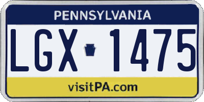 PA license plate LGX1475