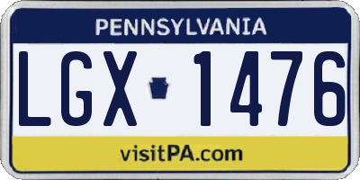 PA license plate LGX1476