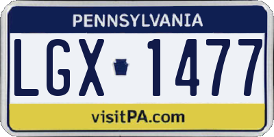 PA license plate LGX1477