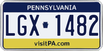 PA license plate LGX1482