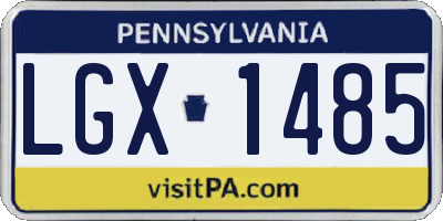PA license plate LGX1485