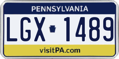 PA license plate LGX1489