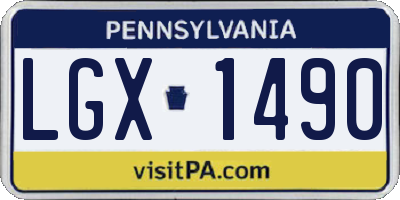 PA license plate LGX1490
