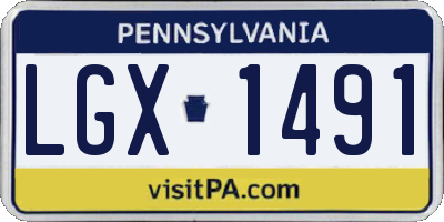 PA license plate LGX1491