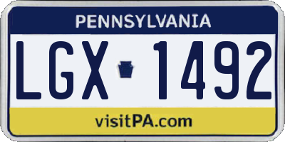 PA license plate LGX1492