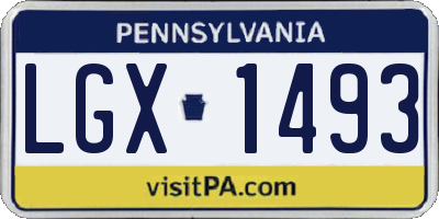 PA license plate LGX1493