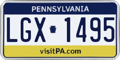 PA license plate LGX1495