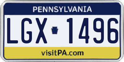 PA license plate LGX1496
