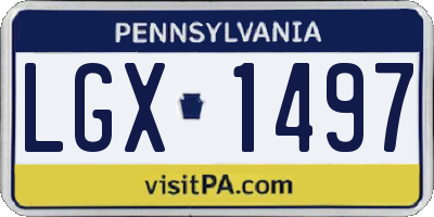 PA license plate LGX1497