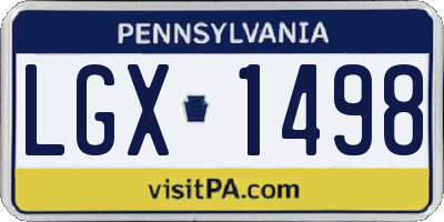 PA license plate LGX1498