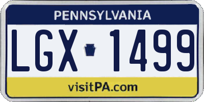 PA license plate LGX1499