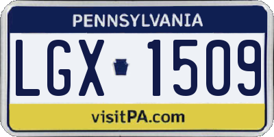 PA license plate LGX1509