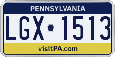 PA license plate LGX1513