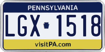 PA license plate LGX1518