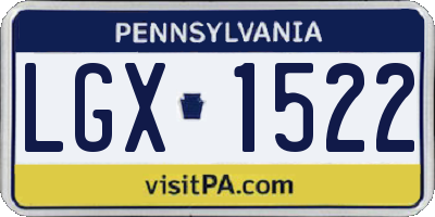 PA license plate LGX1522