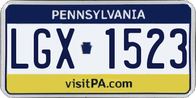 PA license plate LGX1523