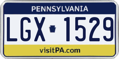 PA license plate LGX1529