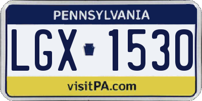 PA license plate LGX1530