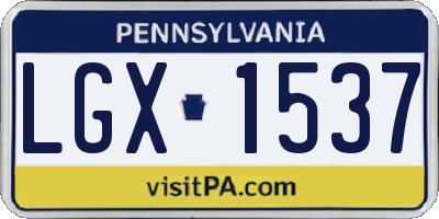 PA license plate LGX1537