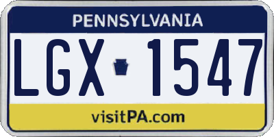 PA license plate LGX1547