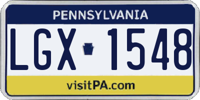PA license plate LGX1548