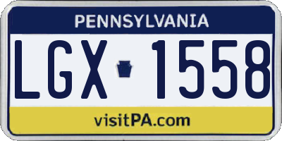 PA license plate LGX1558
