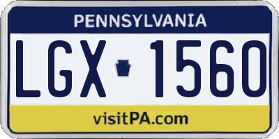 PA license plate LGX1560