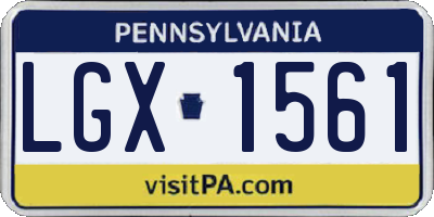 PA license plate LGX1561