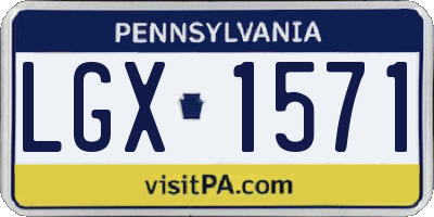 PA license plate LGX1571