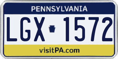 PA license plate LGX1572