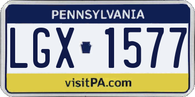 PA license plate LGX1577