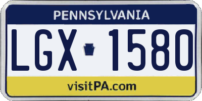 PA license plate LGX1580